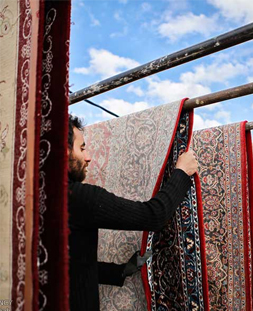 خشک کردن قالی در قالیشویی تبریز